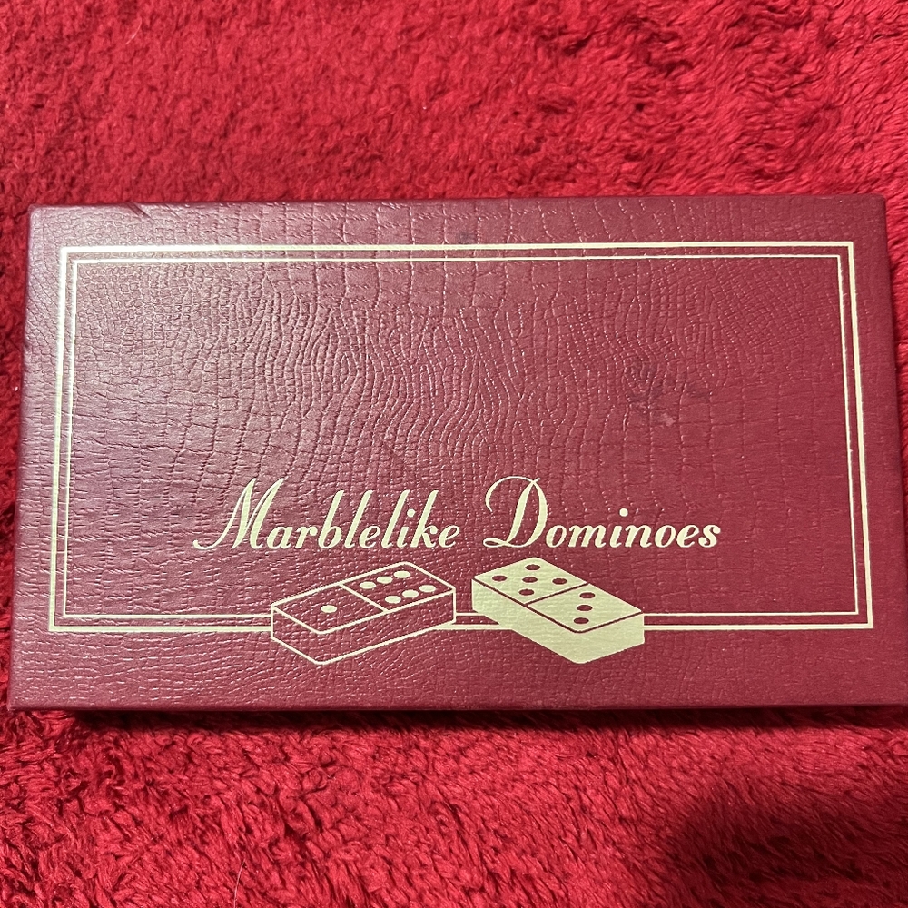 MARBLE Marbelike Dominoes Set - Deep Red